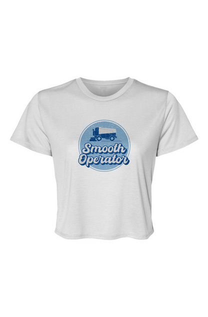 Barn Beauty Smooth Operator Rink Badge Cropped Tee White | Barn Garb Hockey Threads