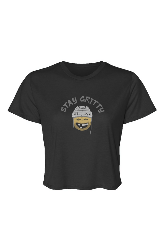 Barn Beauty Stay Gritty Cropped Tee Black | Barn Garb Hockey Threads
