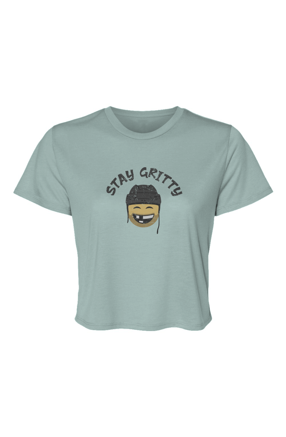 Barn Beauty Stay Gritty Cropped Tee Blue | Barn Garb Hockey Threads