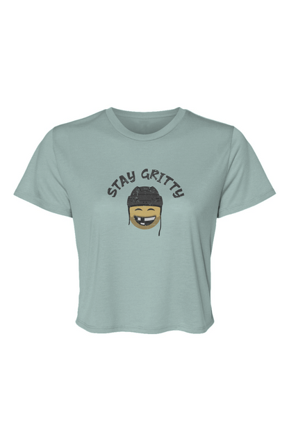 Barn Beauty Stay Gritty Cropped Tee Blue | Barn Garb Hockey Threads