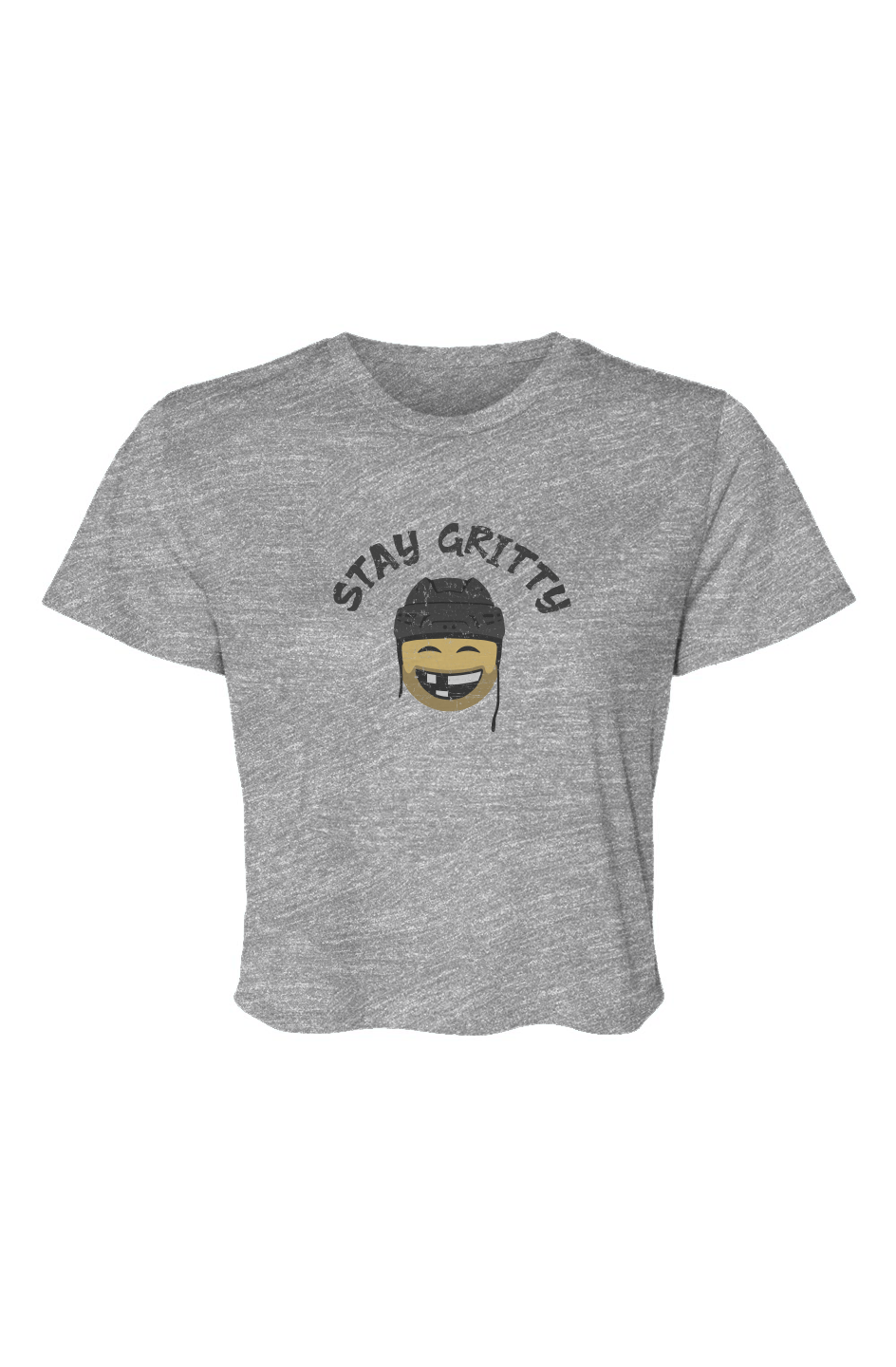 Barn Beauty Stay Gritty Cropped Tee Grey | Barn Garb Hockey Threads