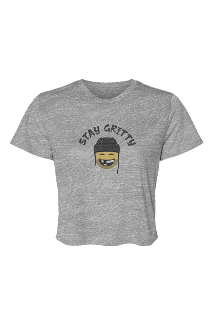Barn Beauty Stay Gritty Cropped Tee Grey | Barn Garb Hockey Threads