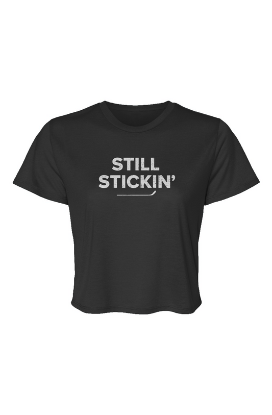 Barn Beauty Still Stickin' Cropped Tee Black | Barn Garb Hockey Threads