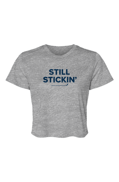 Barn Beauty Still Stickin' Cropped Tee Grey | Barn Garb Hockey Threads