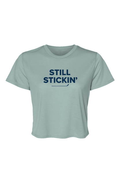 Barn Beauty Still Stickin' Cropped Tee Ice Blue | Barn Garb Hockey Threads