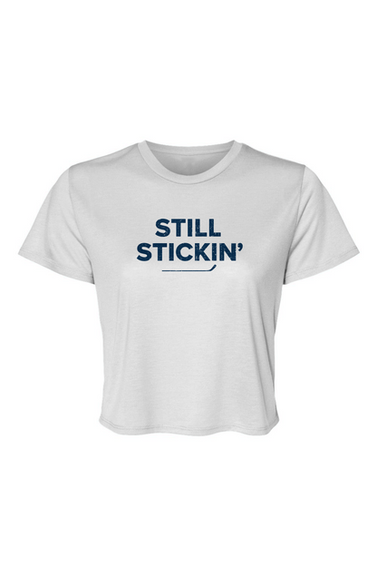 Barn Beauty Still Stickin' Cropped Tee White | Barn Garb Hockey Threads