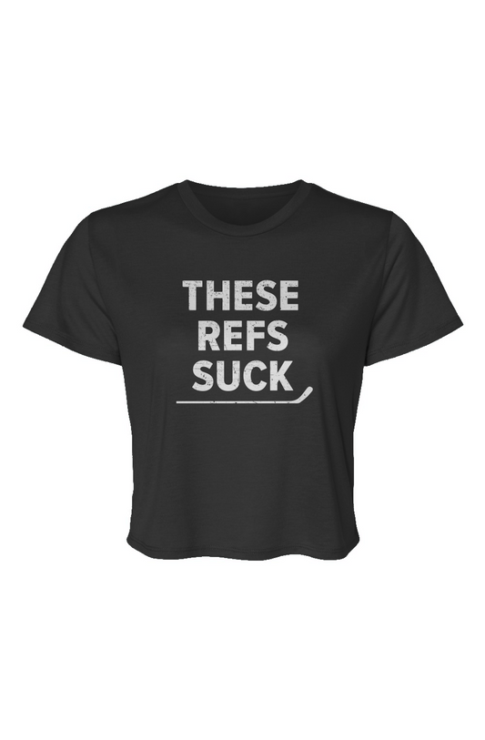 Barn Beauty These Refs Suck Cropped Tee Black | Barn Garb Hockey Threads