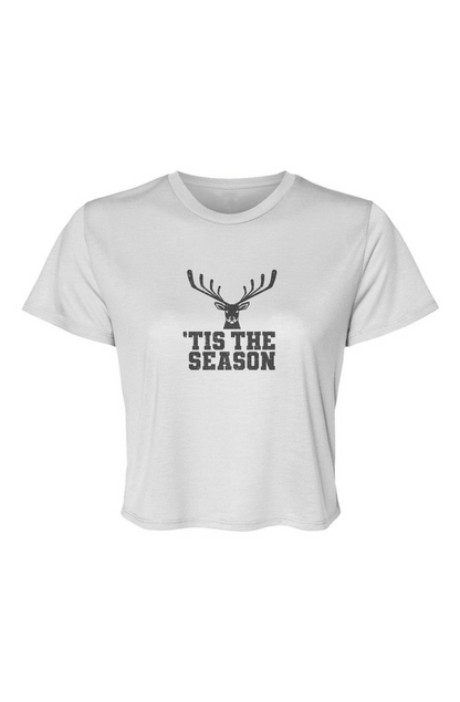 Barn Beauty 'Tis the Season Cropped Tee White | Barn Garb Hockey Threads