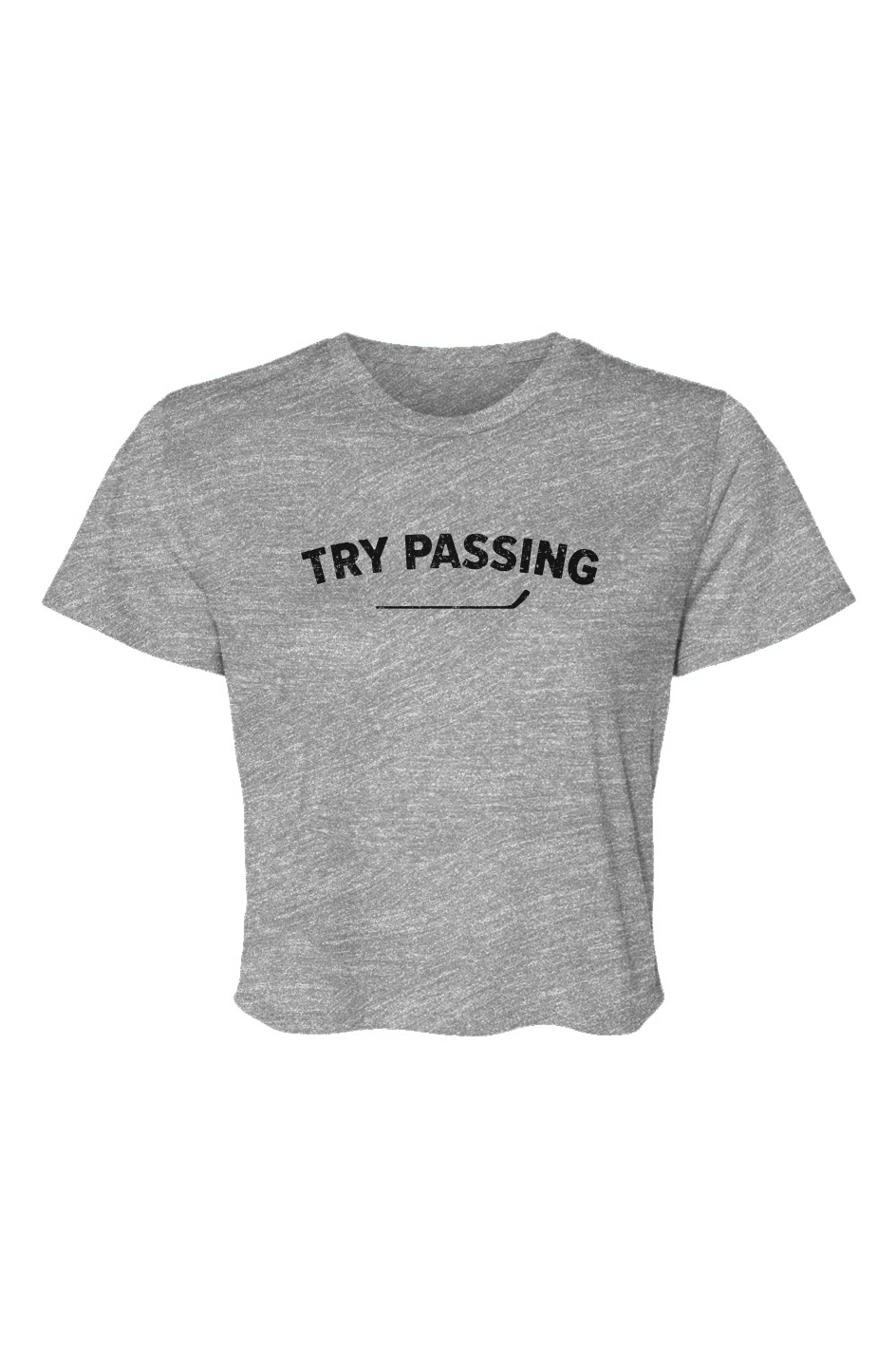 Barn Beauty Try Passing Cropped Tee Grey | Barn Garb Hockey Threads