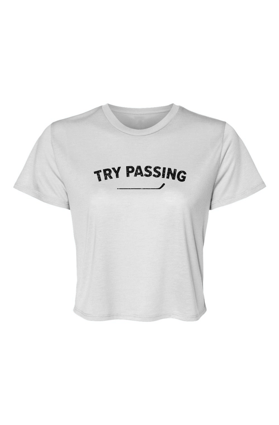 Barn Beauty Try Passing Cropped Tee White | Barn Garb Hockey Threads