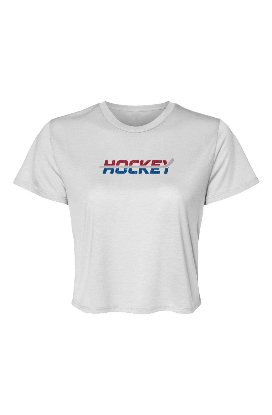 Barn Beauty USA Patriotic Hockey Cropped Tee White | Barn Garb Hockey Threads