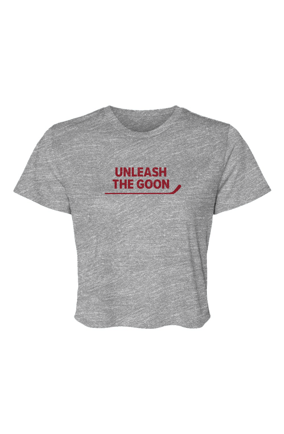 Barn Beauty Unleash the Goon Cropped Tee Grey | Barn Garb Hockey Threads
