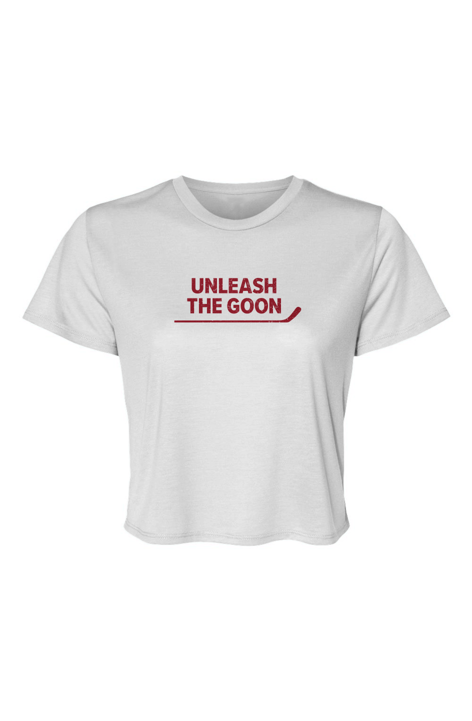 Barn Beauty Unleash the Goon Cropped Tee White | Barn Garb Hockey Threads