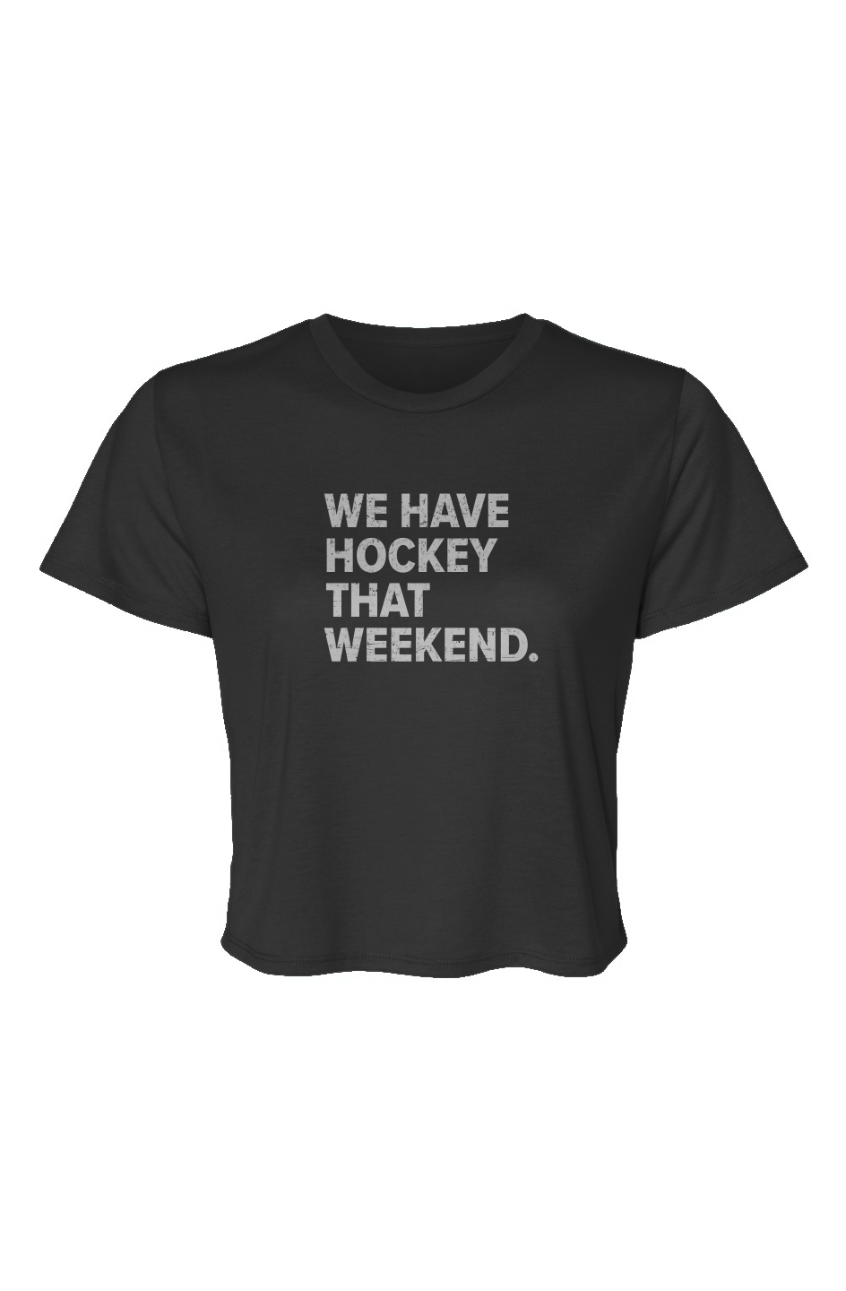 Barn Beauty We Have Hockey That Weekend Cropped Tee Black | Barn Garb Hockey Threads