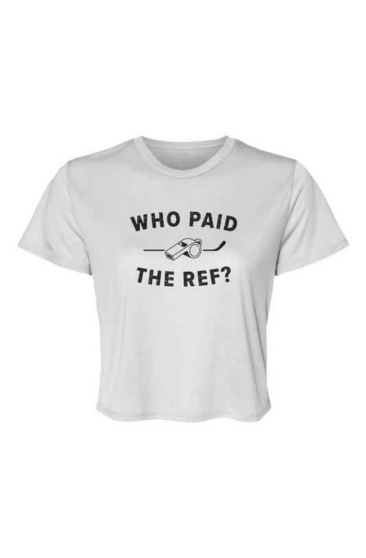 Barn Beauty Who Paid the Ref Cropped Tee White | Barn Garb Hockey Threads
