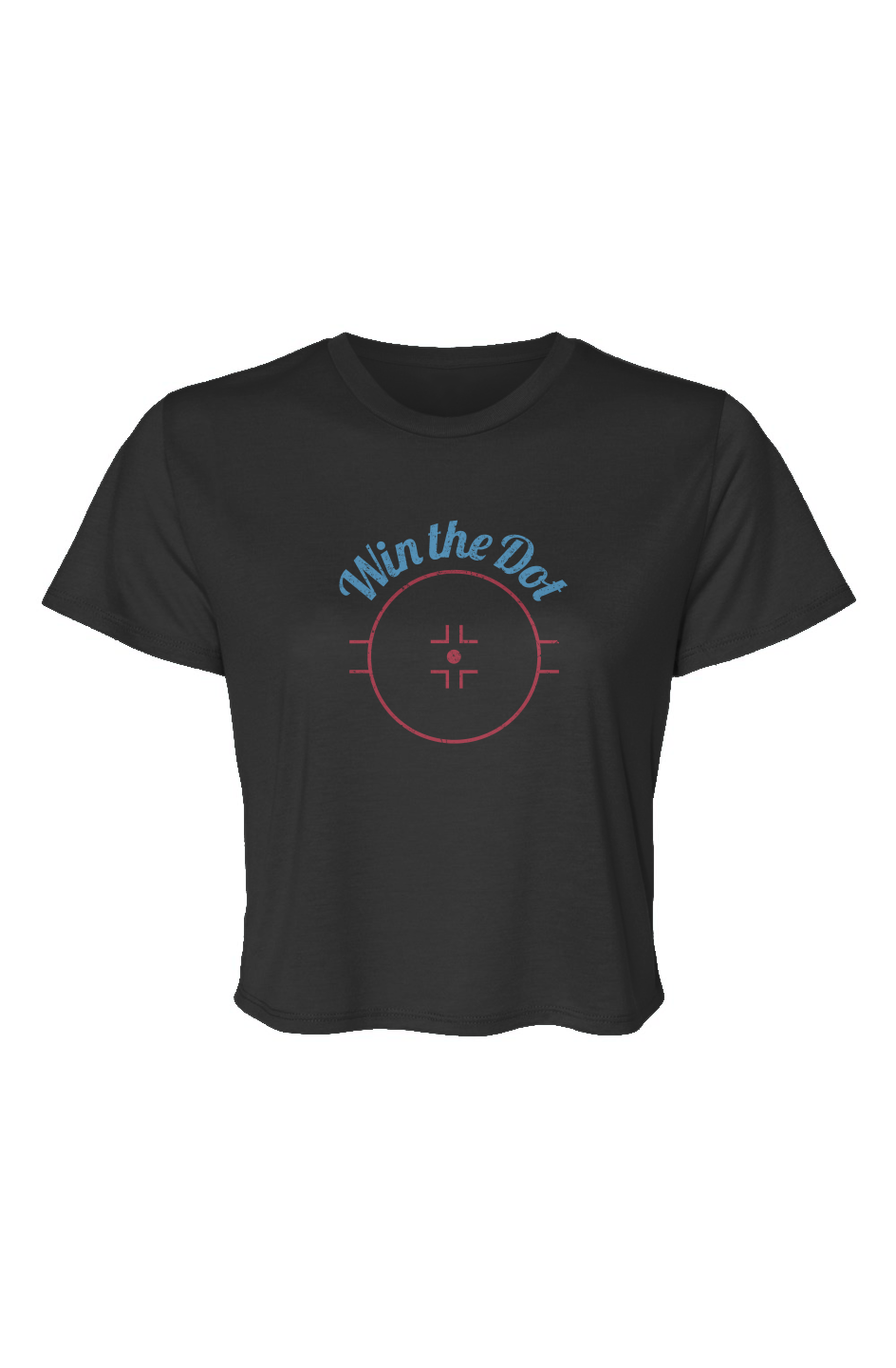 Barn Beauty Win the Dot Flowy Cropped Tee Black | Barn Garb Hockey Threads