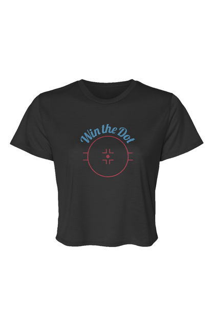 Barn Beauty Win the Dot Flowy Cropped Tee Black | Barn Garb Hockey Threads