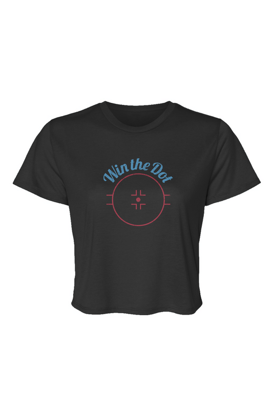 Barn Beauty Win the Dot Flowy Cropped Tee Black | Barn Garb Hockey Threads