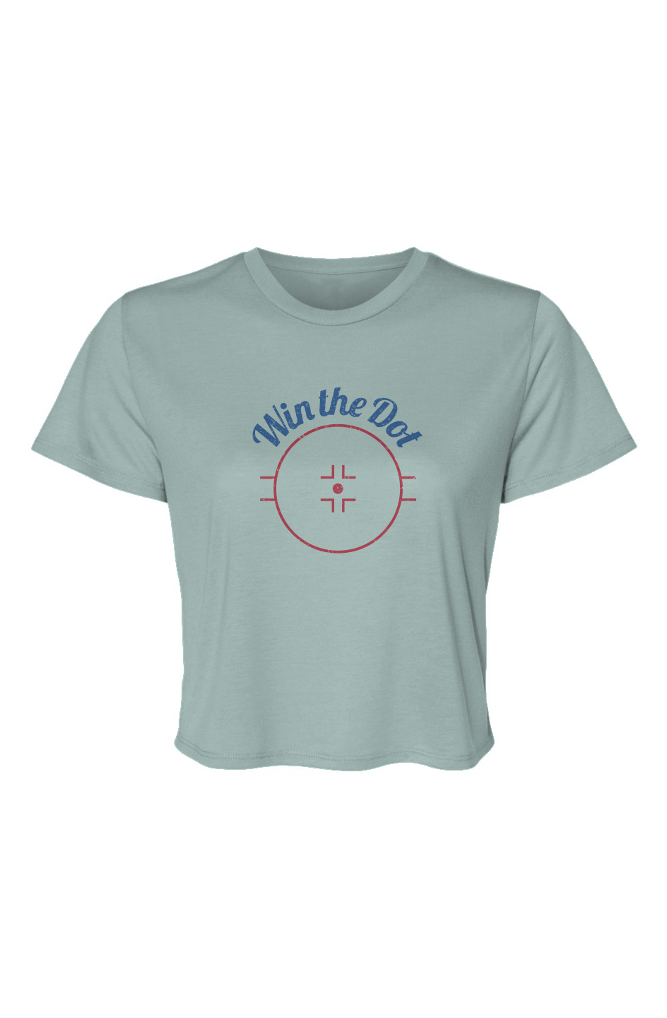 Barn Beauty Win the Dot Flowy Cropped Tee Blue | Barn Garb Hockey Threads