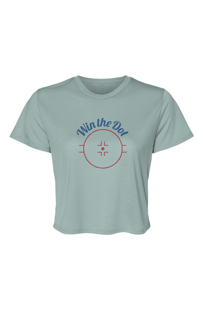 Barn Beauty Win the Dot Flowy Cropped Tee Blue | Barn Garb Hockey Threads