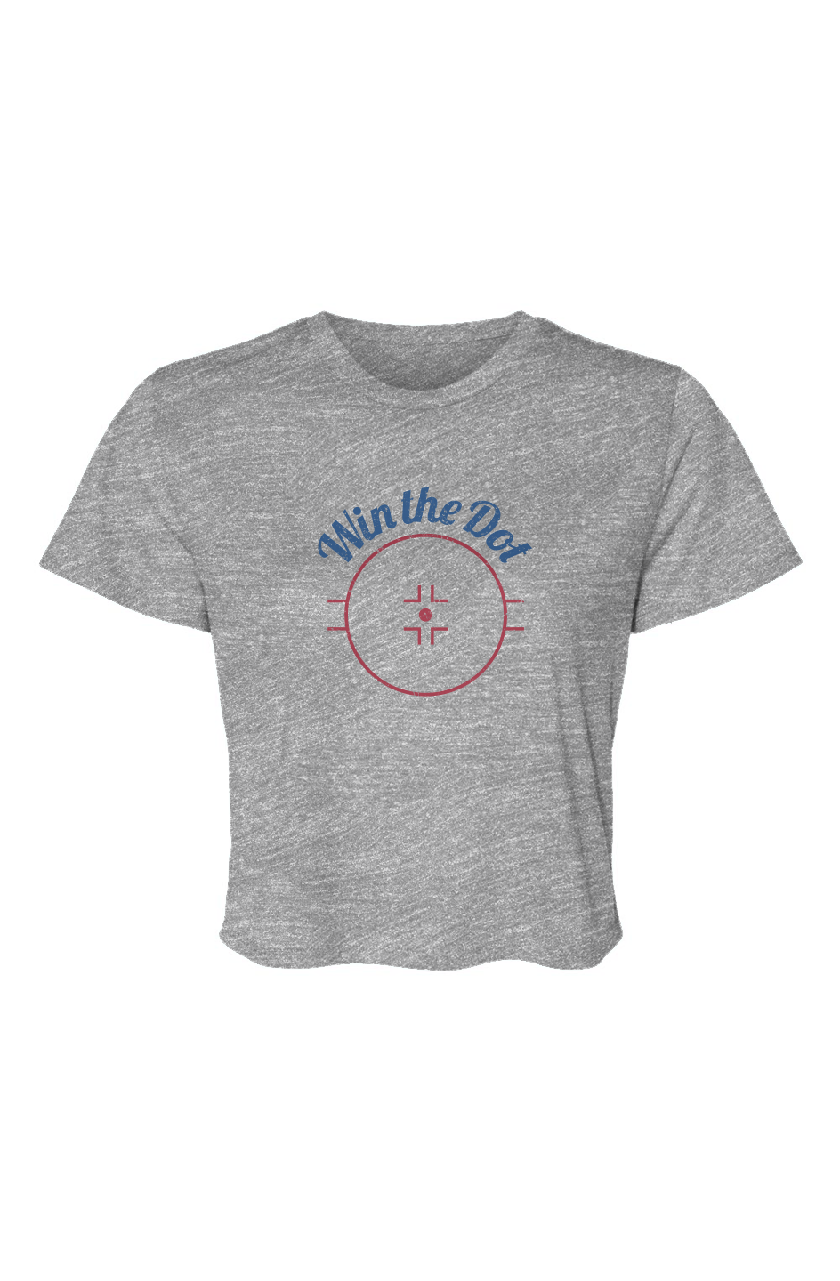 Barn Beauty Win the Dot Flowy Cropped Tee Grey | Barn Garb Hockey Threads