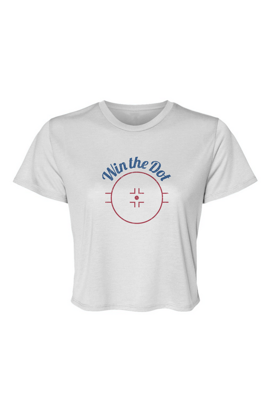 Barn Beauty Win the Dot Flowy Cropped Tee White | Barn Garb Hockey Threads