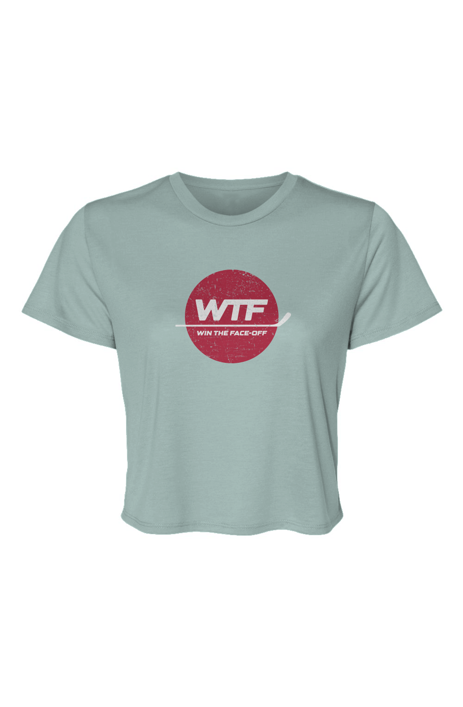 Barn Beauty Win the Faceoff Flowy Cropped Tee Blue | Barn Garb Hockey Threads