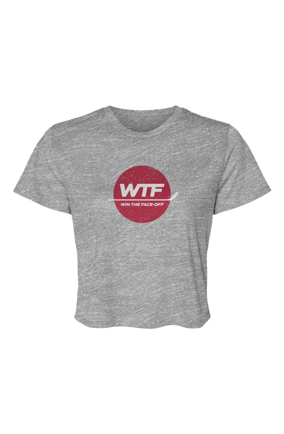 Barn Beauty Win the Faceoff Flowy Cropped Tee Grey | Barn Garb Hockey Threads
