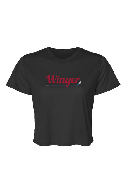 Barn Beauty Winger Flowy Cropped Tee Black | Barn Garb Hockey Threads