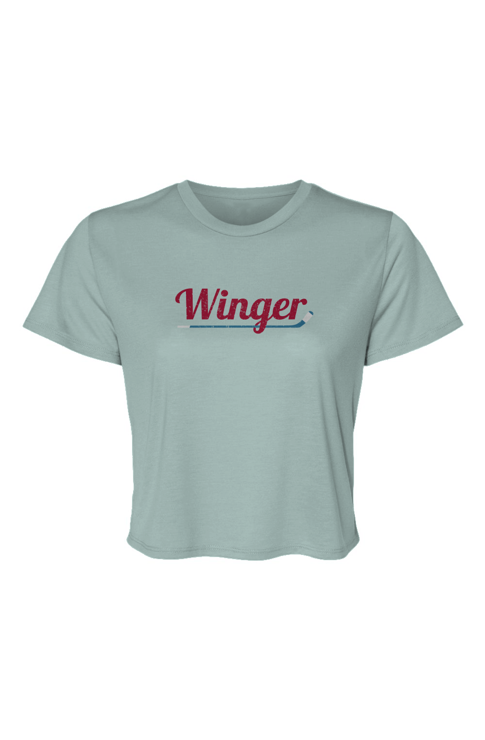 Barn Beauty Winger Flowy Cropped Tee Blue | Barn Garb Hockey Threads