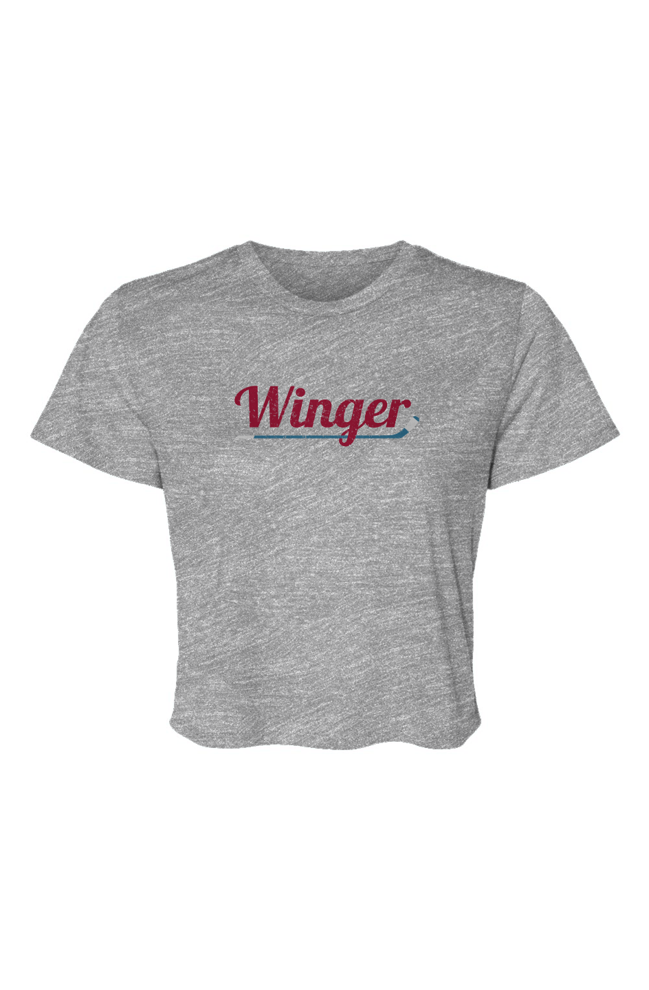 Barn Beauty Winger Flowy Cropped Tee Grey | Barn Garb Hockey Threads