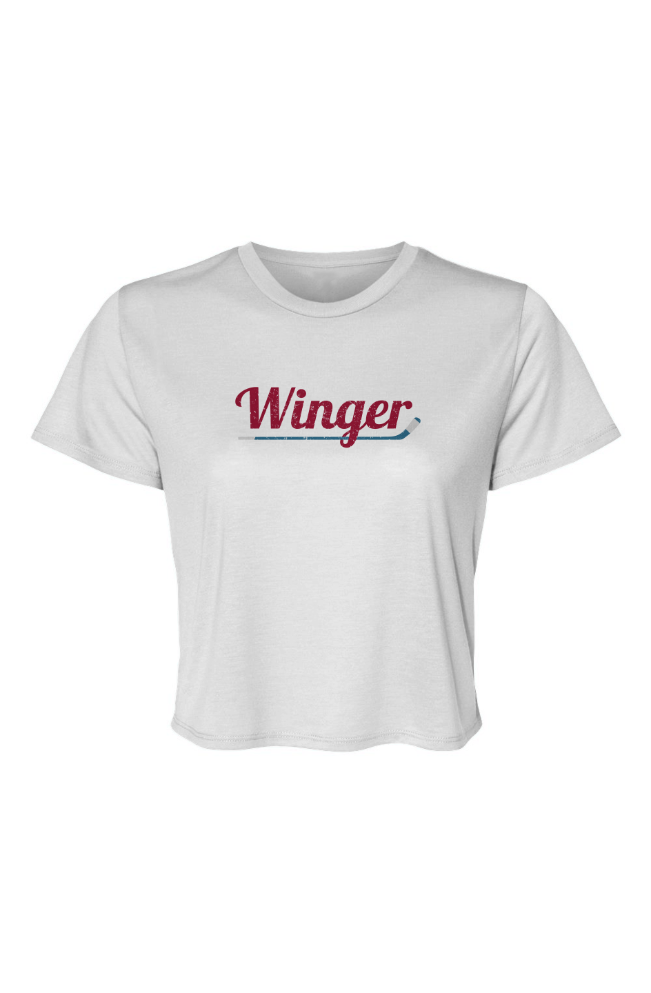 Barn Beauty Winger Flowy Cropped Tee White | Barn Garb Hockey Threads