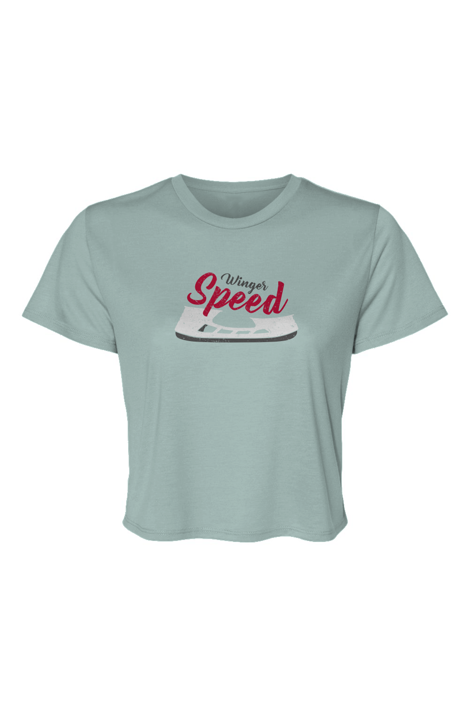 Barn Beauty Winger Speed Blade Flowy Cropped Tee Blue | Barn Garb Hockey Threads