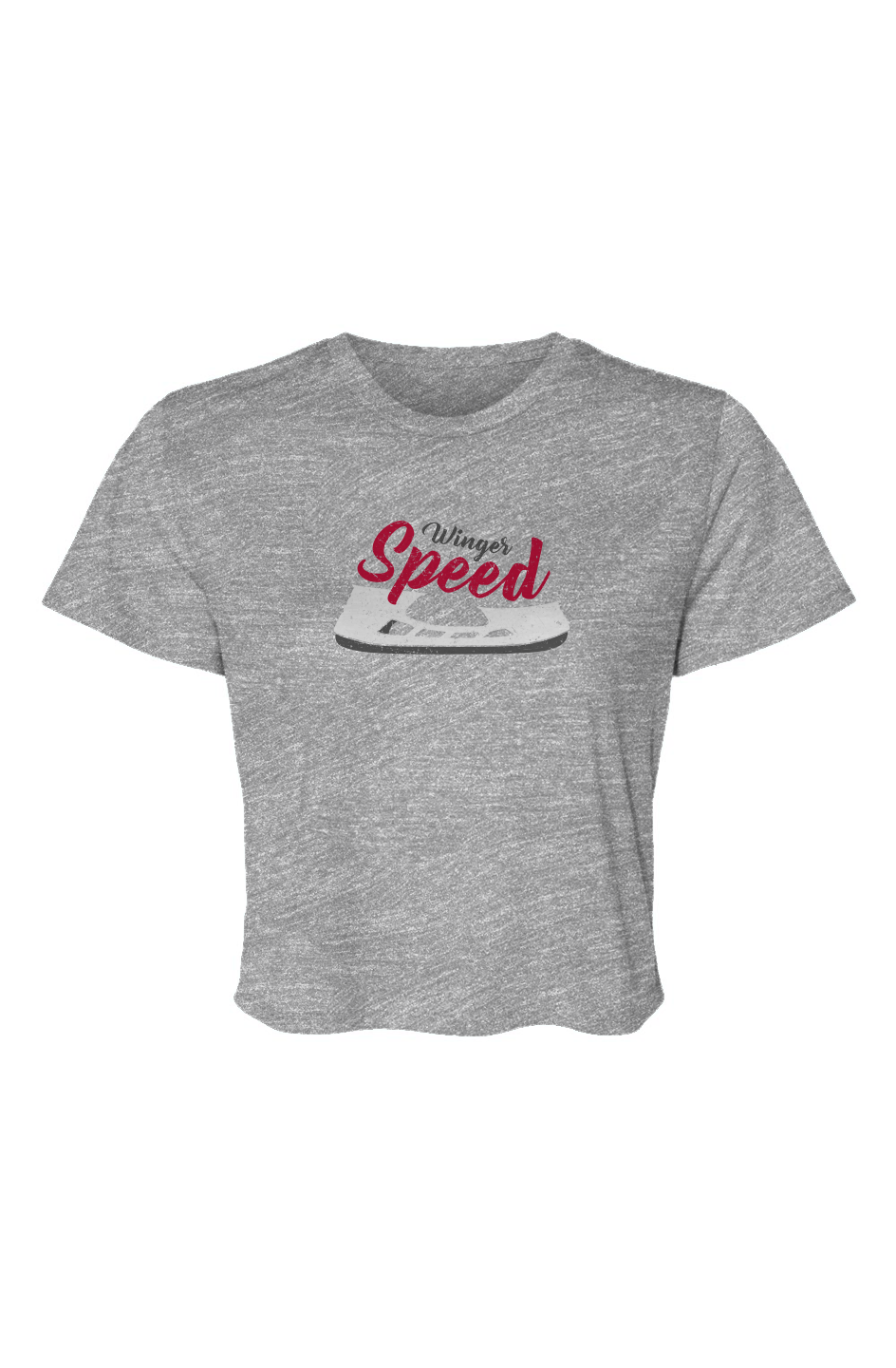 Barn Beauty Winger Speed Blade Flowy Cropped Tee Grey | Barn Garb Hockey Threads