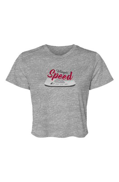 Barn Beauty Winger Speed Blade Flowy Cropped Tee Grey | Barn Garb Hockey Threads