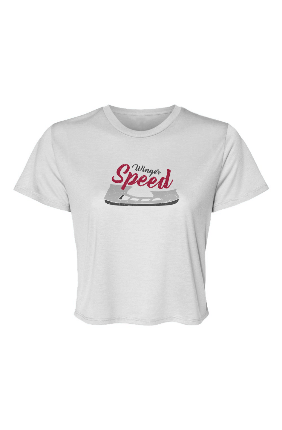 Barn Beauty Winger Speed Blade Flowy Cropped Tee White | Barn Garb Hockey Threads