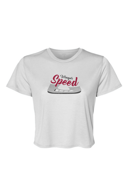 Barn Beauty Winger Speed Blade Flowy Cropped Tee White | Barn Garb Hockey Threads