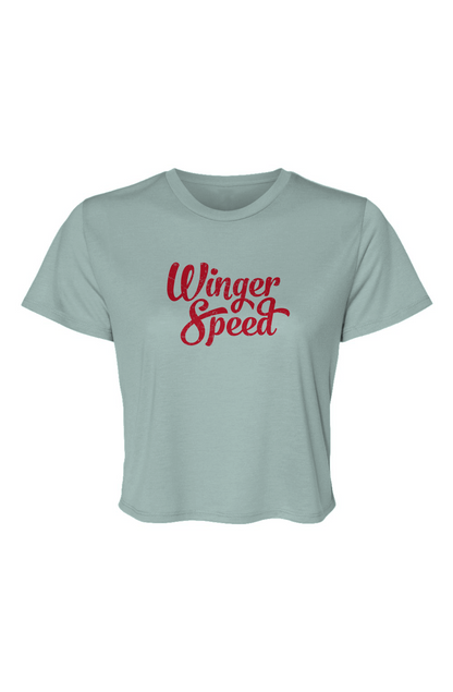 Barn Beauty Winger Speed Flowy Cropped Tee Blue | Barn Garb Hockey Threads