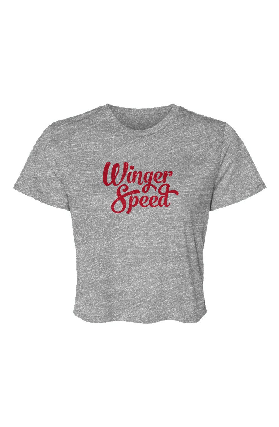 Barn Beauty Winger Speed Flowy Cropped Tee Grey | Barn Garb Hockey Threads