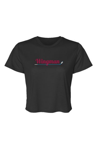 Barn Beauty Wingman Flowy Cropped Tee Black | Barn Garb Hockey Threads