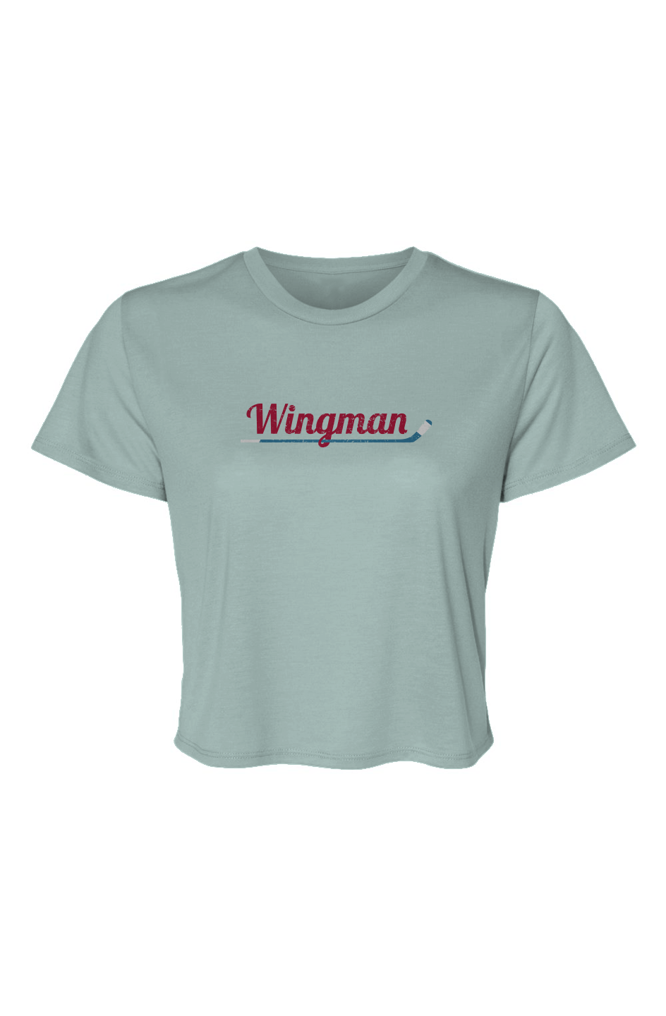 Barn Beauty Wingman Flowy Cropped Tee Blue | Barn Garb Hockey Threads