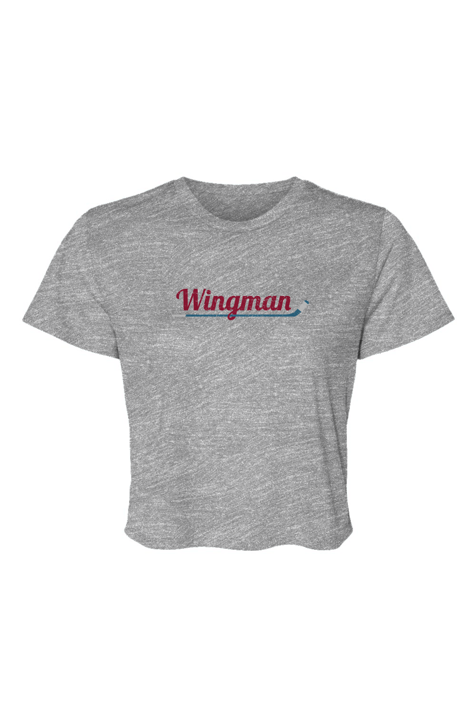 Barn Beauty Wingman Flowy Cropped Tee Grey | Barn Garb Hockey Threads