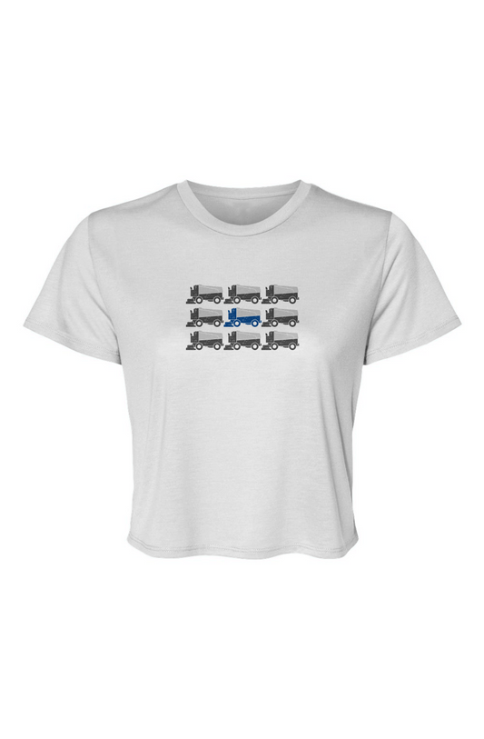 Barn Beauty Zamboni Nation Flowy Cropped Tee White | Barn Garb Hockey Threads