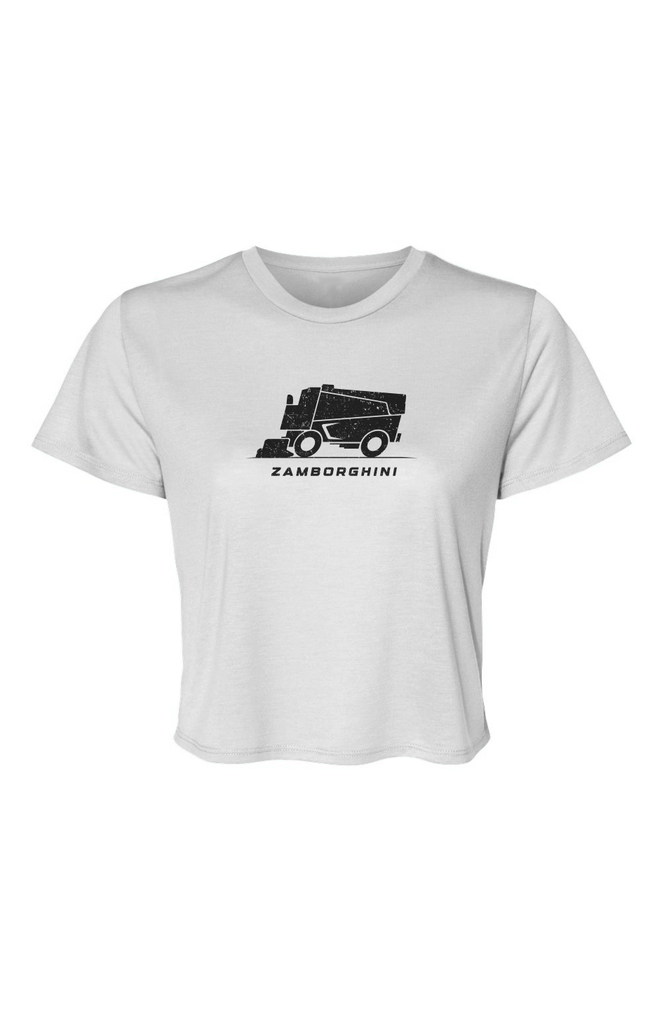 Barn Beauty Zamborghini Flowy Cropped Tee White | Barn Garb Hockey Threads