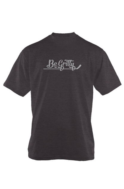Be Gritty 90s Throwback Tee Charcoal | Barn Garb Hockey Threads