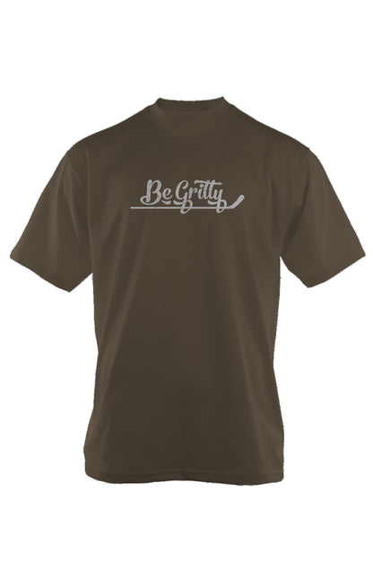 Be Gritty 90s Throwback Tee Miltary Green | Barn Garb Hockey Threads