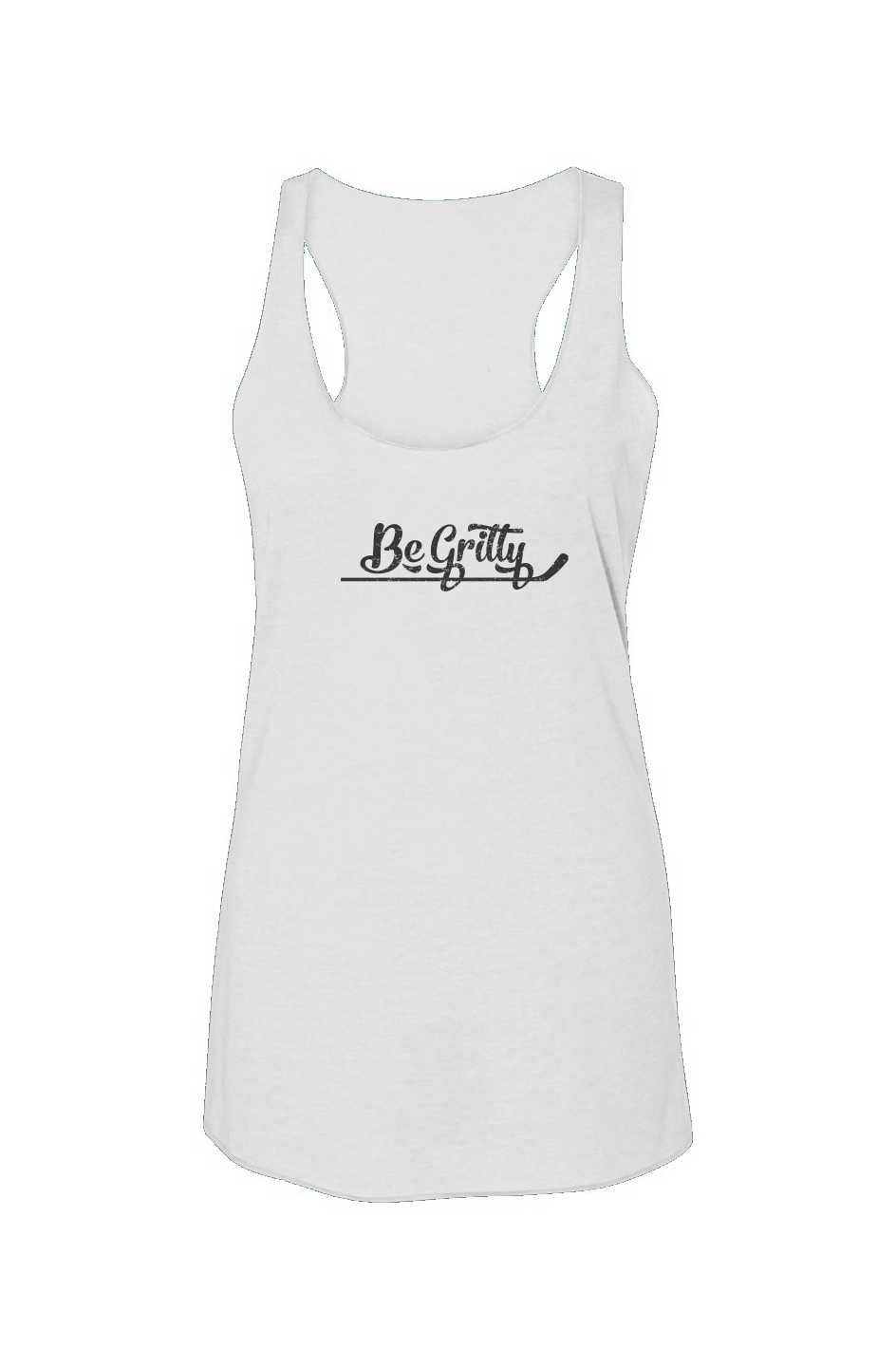 Be Gritty Racerback Barn Tank White | Barn Garb Hockey Threads