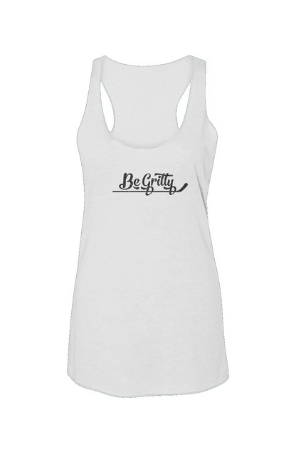 Be Gritty Racerback Barn Tank White | Barn Garb Hockey Threads