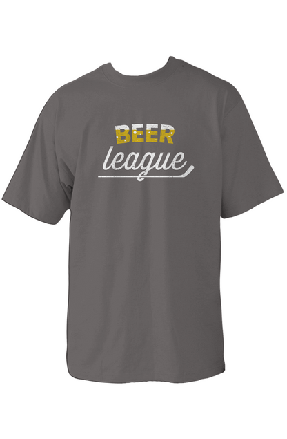 Beer League 90s Throwback Tee Dark Grey | Barn Garb Hockey Threads