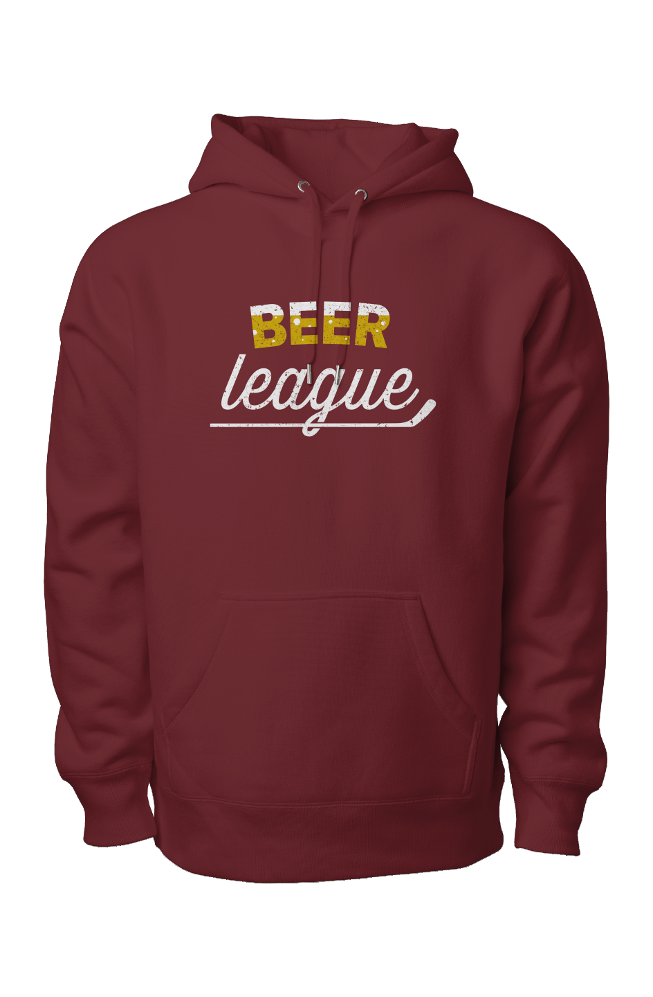 Beer League Legend Heavyweight Hoodie Maroon | Barn Garb Hockey Threads